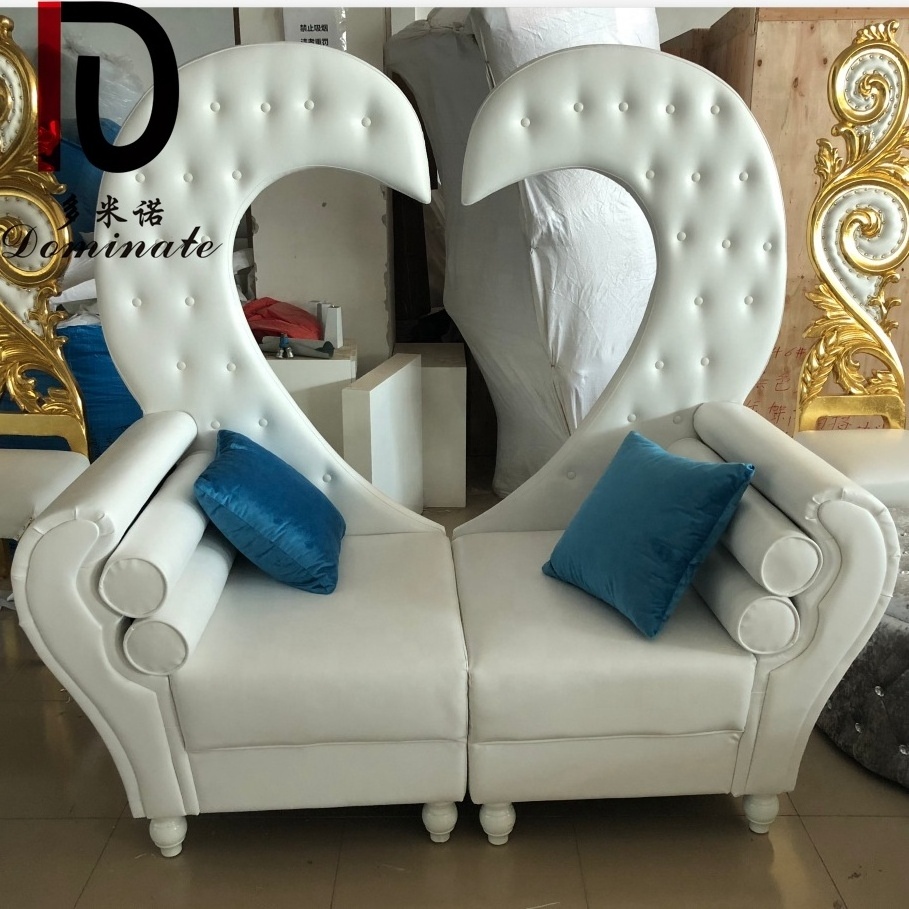 Factory Direct Sale High Back Throne Sofa Chairs Luxury Royal Wooden King And Queen Wedding Sofa Chairs