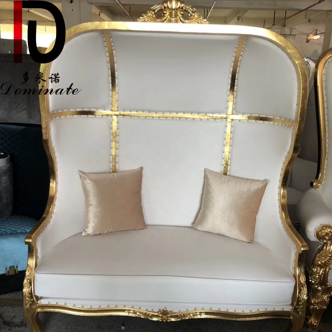 Factory Direct Sale High Back Throne Sofa Chairs Luxury Royal Wooden King And Queen Wedding Sofa Chairs