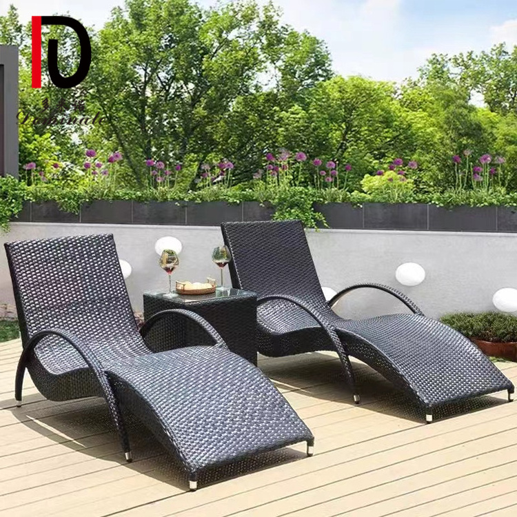 Outdoor Garden Rattan Lounge Chairs adjustable  Pool Lounge Chair set for Poolside