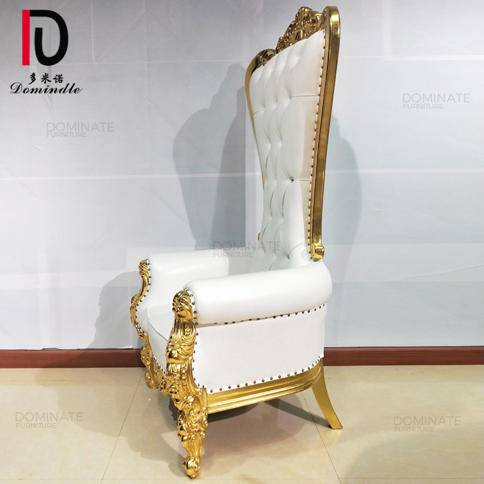 King And Queen High Back Cheaper  King Gold Throne Chairs , High Back Royal Luxury Wedding Chair For Groom And Bride