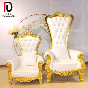 Cheap hot-sale white leather wooden frame kid king throne chair wedding event chairs