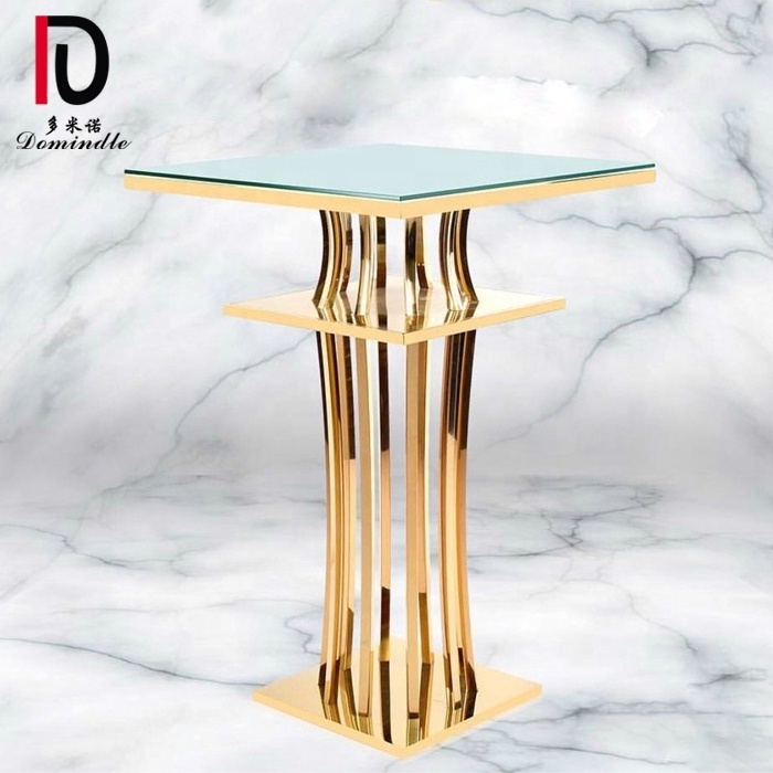 2020 new simple luxury event high gold metal cocktail bar table