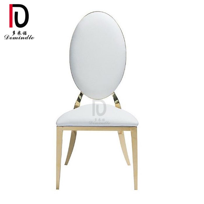 new event chic titanium gold stainless steel frame high oval back wedding chair