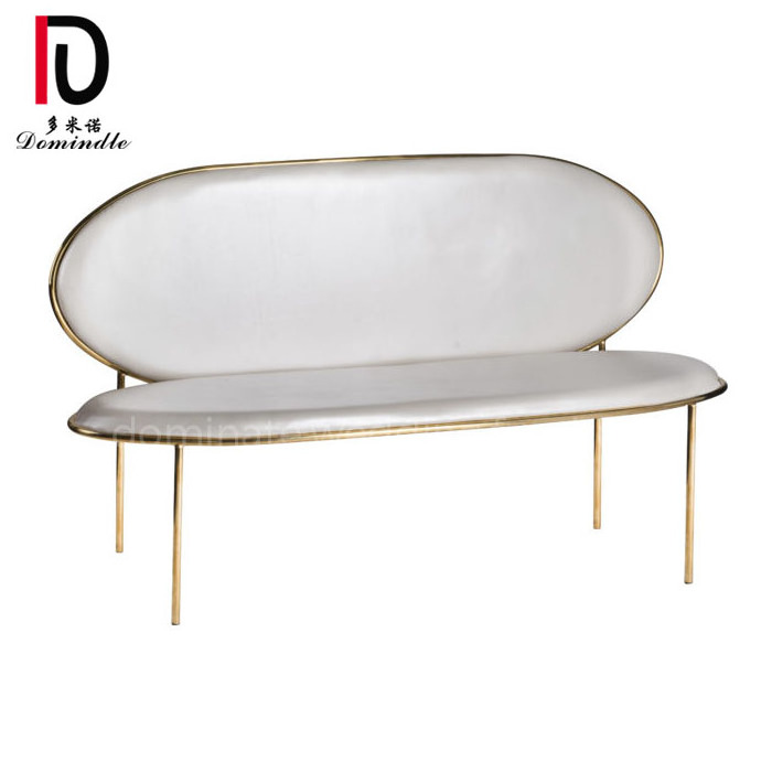 New inventory events gold stainless steel and velvet pad wedding sofa for bride