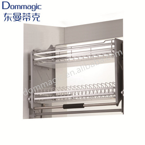 Dommagic Kitchen Cabinets Adjustable Pull Down Basket