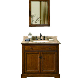 Simple Transitional Bath Cabinet Solid Wood Bathroom Vanity