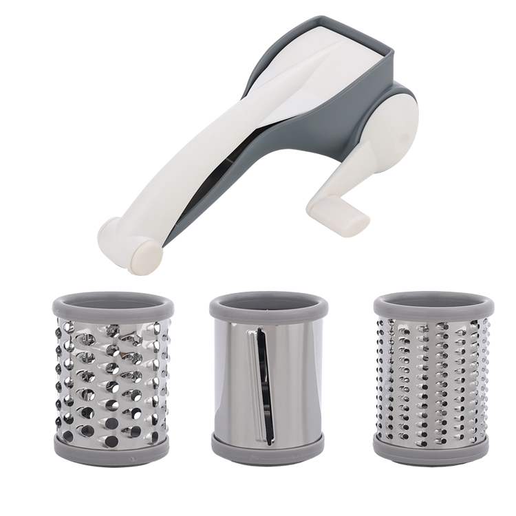 4 in 1 Kitchen Multifunctional Stainless Steel Manual Vegetable Plastic Rotary Drum Grater Hand Mini Cheese Butter Grater