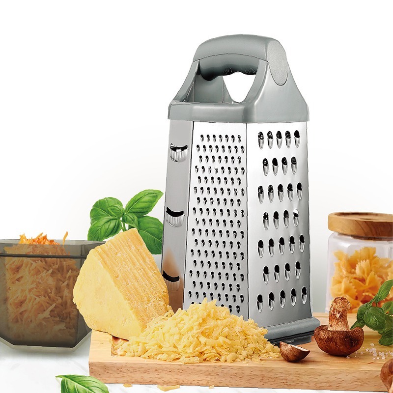 Kitchen Coconut Cheese Six 6-Sided 6 Sides Manual Stainless Steel Box Grater With Detachable Storage Container For Vegetable