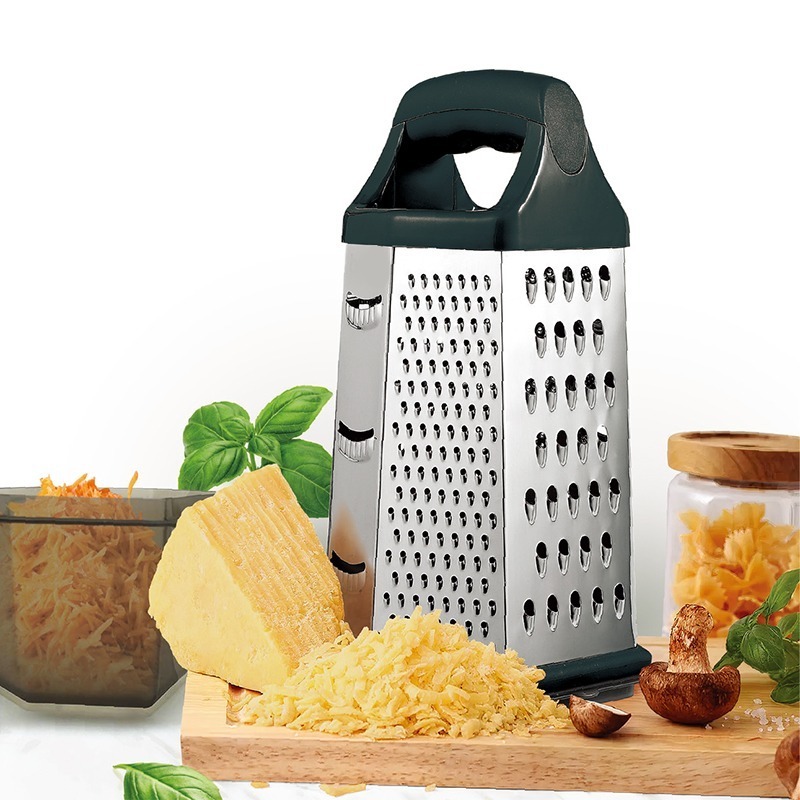 Kitchen Coconut Cheese Six 6-Sided 6 Sides Manual Stainless Steel Box Grater With Detachable Storage Container For Vegetable