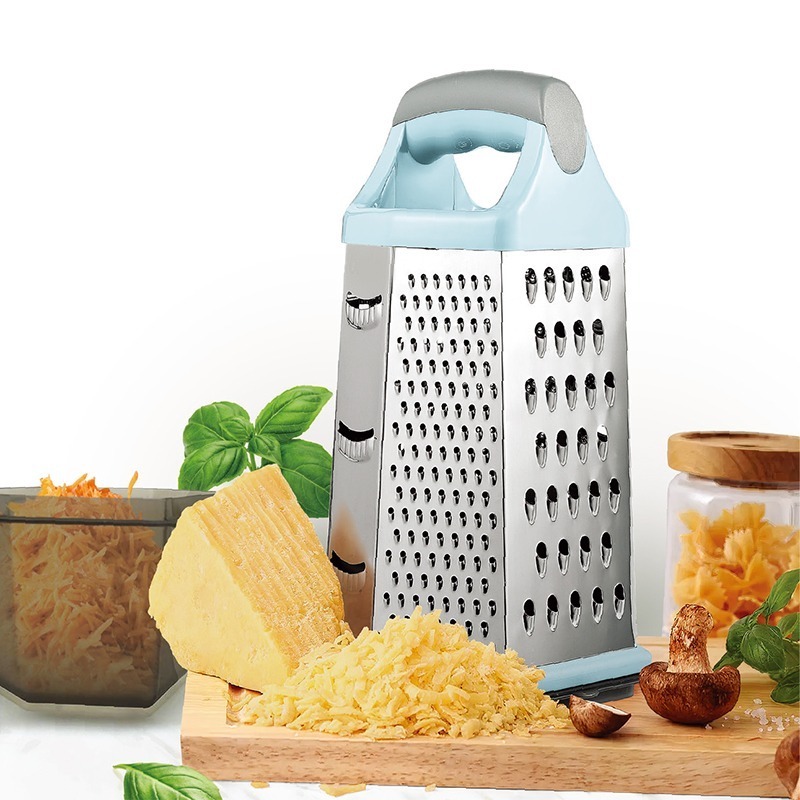 Kitchen Coconut Cheese Six 6-Sided 6 Sides Manual Stainless Steel Box Grater With Detachable Storage Container For Vegetable