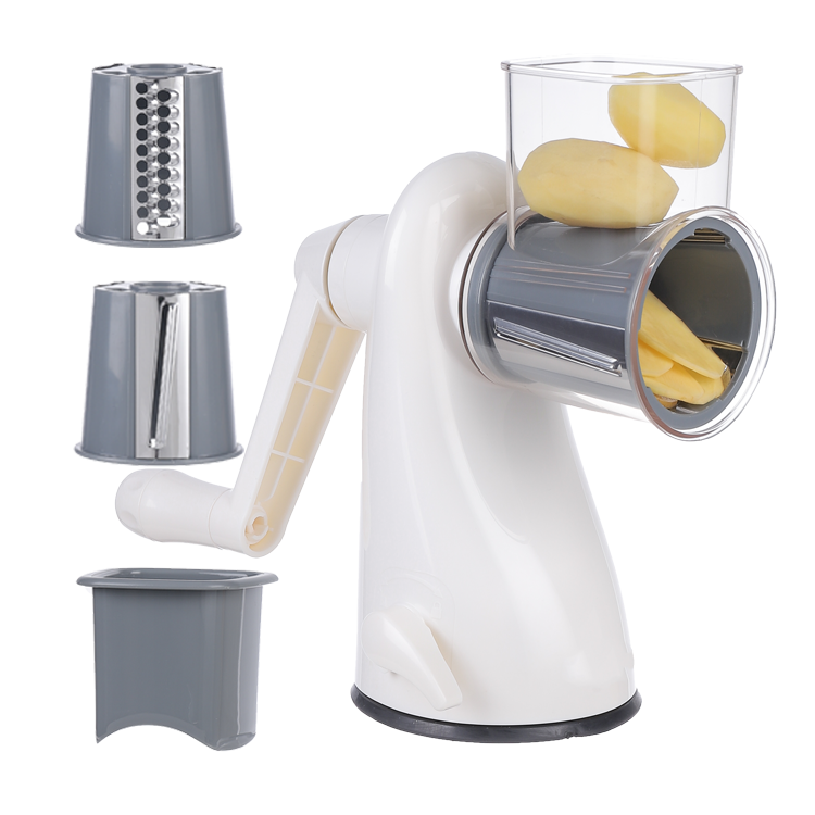 Kitchen Multi Function 3 In 1 Stainless Steel Manual Hand Food Vegetable Cutter Cheese Chopper Rotary Cheese Grater