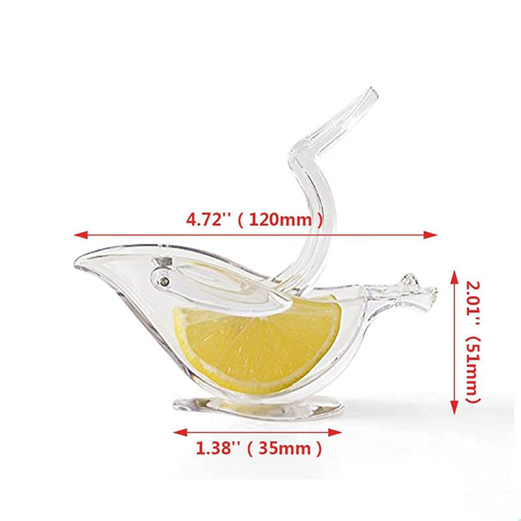 Bird-Shaped Clear Acrylic Crystal Plastic Art Bird Shaped Stainless Steel Fruit Lemon & Lime Slice Press Squeezers