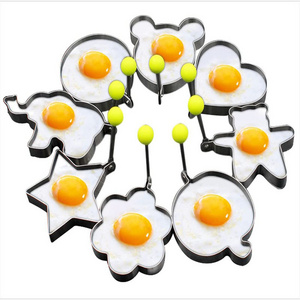 Multi Shapes Heart Round Flower Star Shaped Kitchen Cooking Tools 430 Stainless Steel Egg Ring Mold