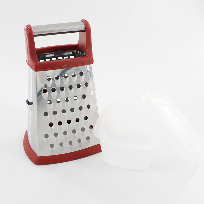 4 Sides Multi-functional Stainless Steel Vegetable Fruit Cheese kitchen Graters Grater with Container