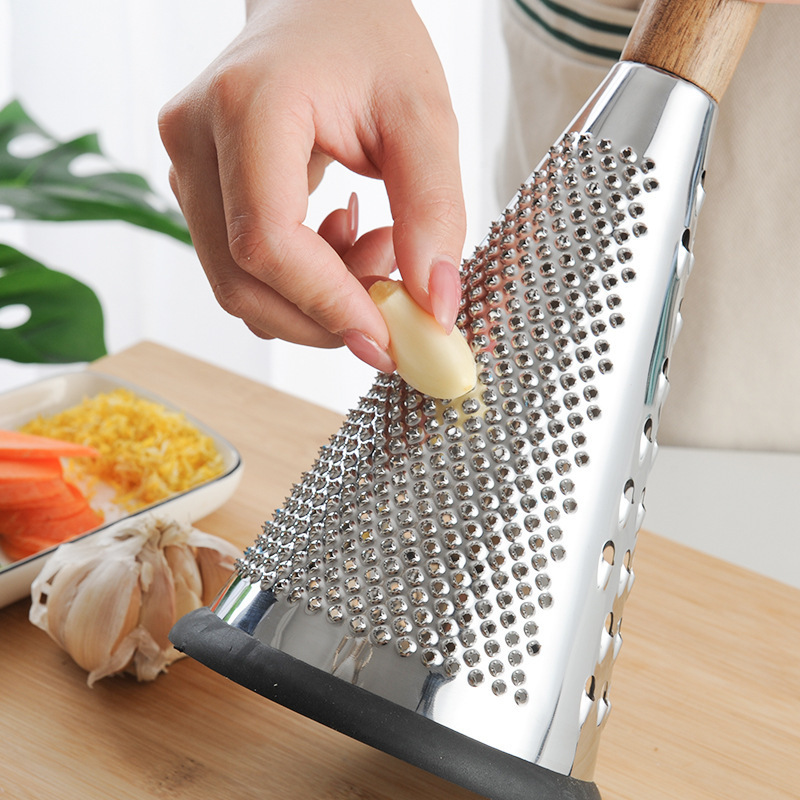 3 Sides Cone Shape Cheese Vegetable Fruit Food Mini Multi Grater Slicer With Non-Slip Grip Handle For Kitchen