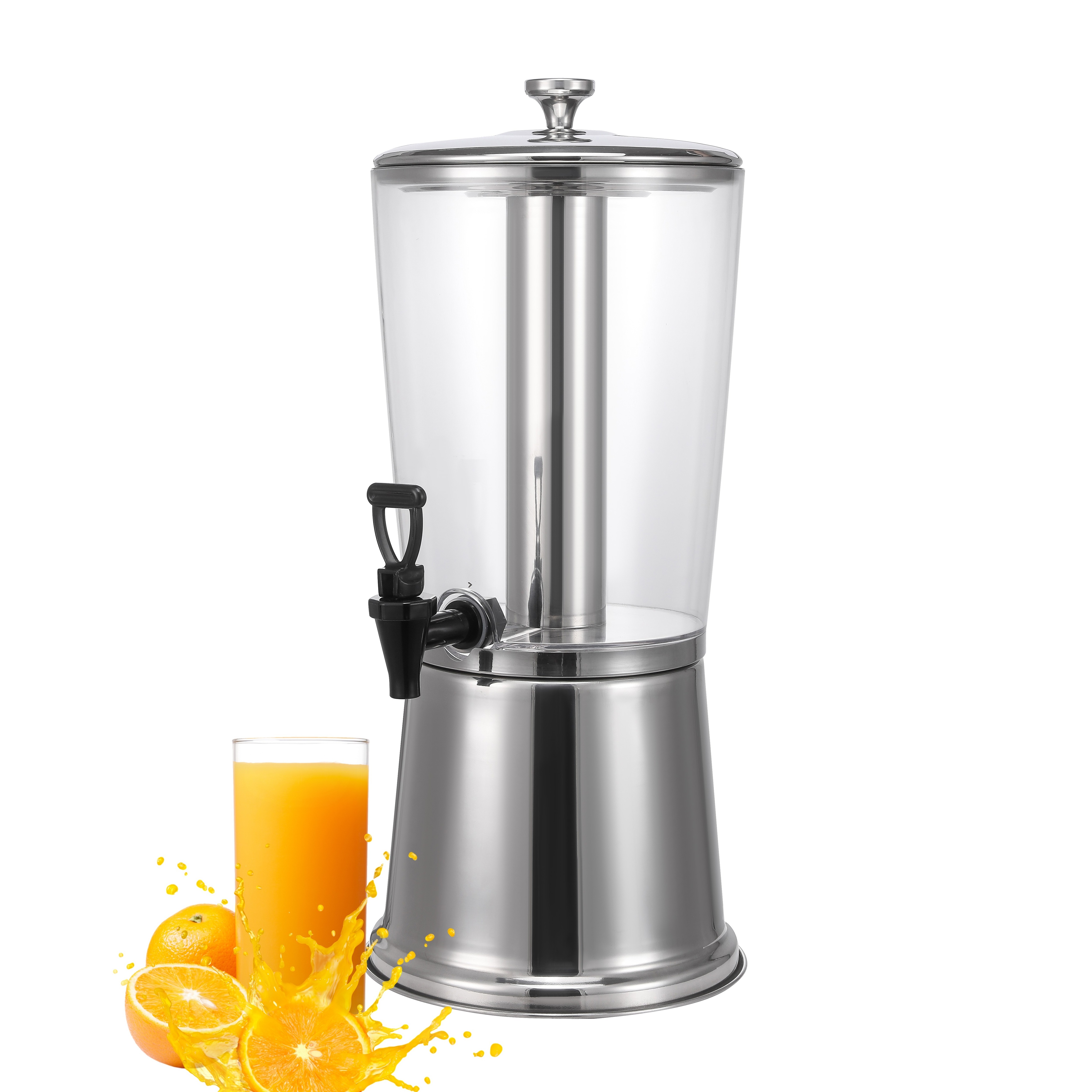 Hot Sale 8L Large Soda Restaurant Barrel Commercial Drink Dispenser Beverage Juice Dispenser With Metal Stand Infuser Tube