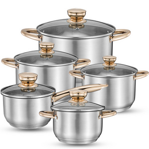 Hot Sale cooking pot 10pcs stainless steel cookware set