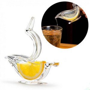 Bird-Shaped Clear Acrylic Crystal Plastic Art Bird Shaped Stainless Steel Fruit Lemon & Lime Slice Press Squeezers