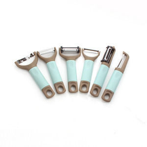 New design durable Stainless Peeler With Soft Touch Handles Kitchen Gadgets Fruit straight Peeler Cabbage Peeler