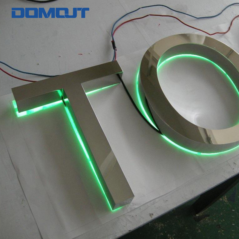 3D store sign acrylic + stainless steel waterproof open signage off LED neon signboard led channel letters outdoor LED 3D logo