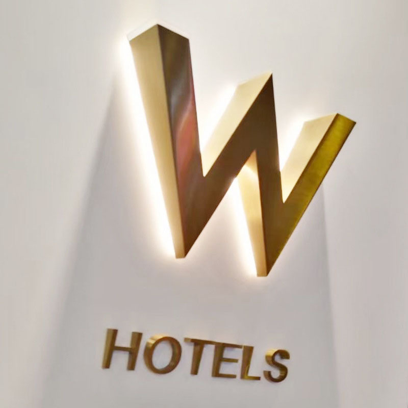 Polished Brushed Vintage Metal Backlit Signage Letters LED 3D Illuminated Channel letters signs for Advertising Customized