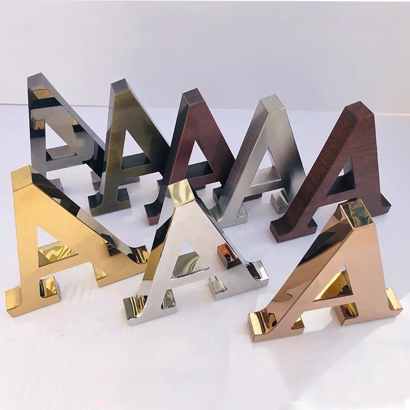 Custom Gold 3D Letter Shop Signboard Signage Backlit Building Business Channel Signs Logo Outdoor Storefront LED Letter Sign