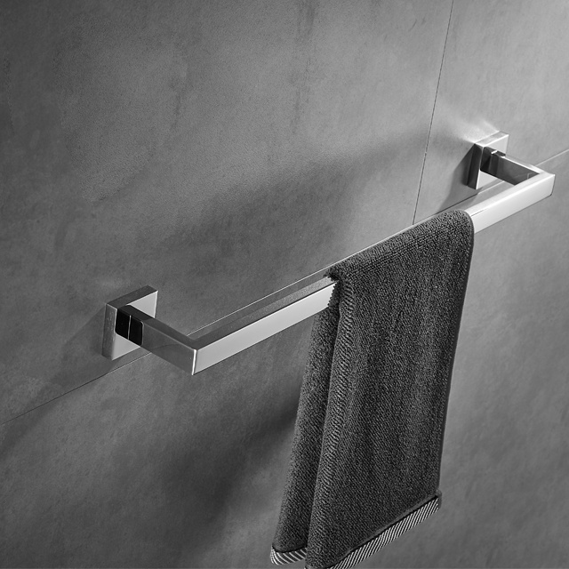 Stainless Steel 304 Brushed Polished Matte black Bathroom Accessories Towel Holder Single Towel Bar Rail Bath Single Towel Rack