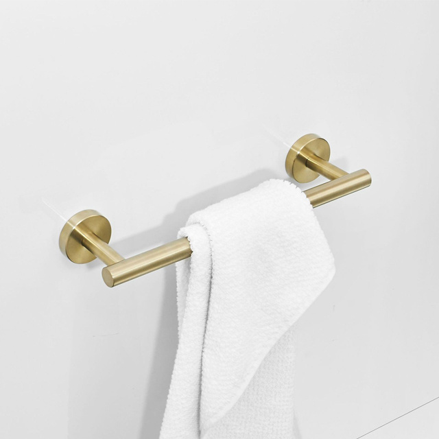 Bathroom Hardware Set, Brushed  gold Stainless Steel  towel bar cloth hook and paper towel roll  holder Wall Mounted Set