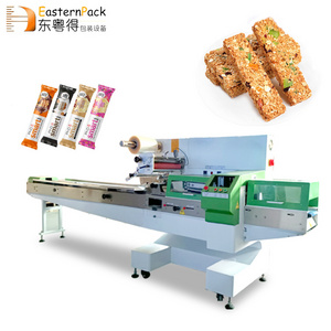 Automatic pillow flow packing candy lollipop protein energy bars chocolate bar packaging machine