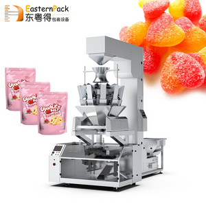 Mini Automatic Doypack Candy Wafers Cookies Cheese  Filling Weighing Chocolate Biscuit Lollipop Jelly Gummy Packing Machine