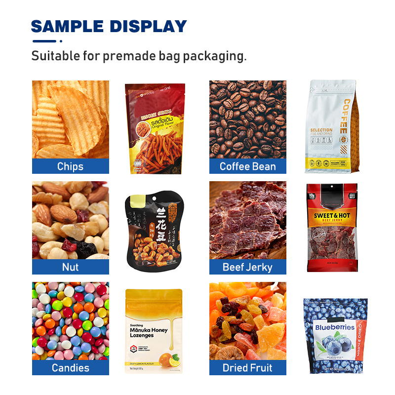 Maquina Mini Pouch Packaging Machinery Dried Fruit Doy Bag Chip Food Doypack Packing Machine