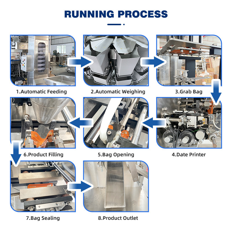 Maquina Mini Pouch Packaging Machinery Dried Fruit Doy Bag Chip Food Doypack Packing Machine