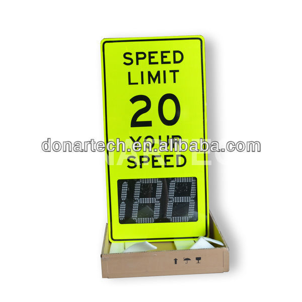 Solar power outdoor radar speed sign used for speed detect with speed feedback sign