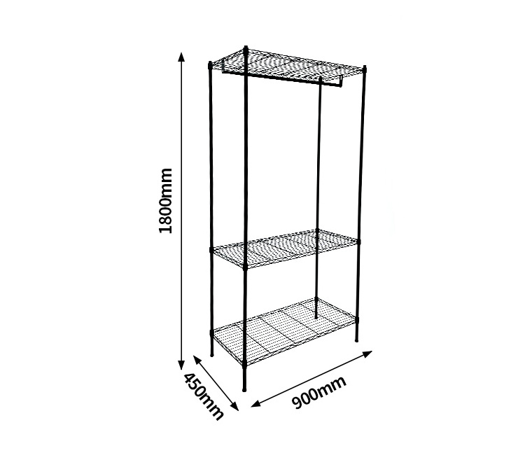 Adjustable Organiser Wardrobe Clothes Organizer Bedroom Closet Shelving Storage Rack Wire Shelf