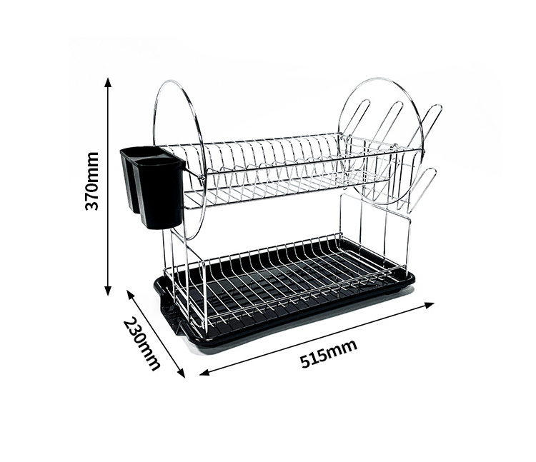 Sell Well Stainless Steel Dish Draining Rack Wire Sink Grids Rack Black Carbon Steel Dish Drain Drying Rack