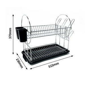 Sell Well Stainless Steel Dish Draining Rack Wire Sink Grids Rack Black Carbon Steel Dish Drain Drying Rack