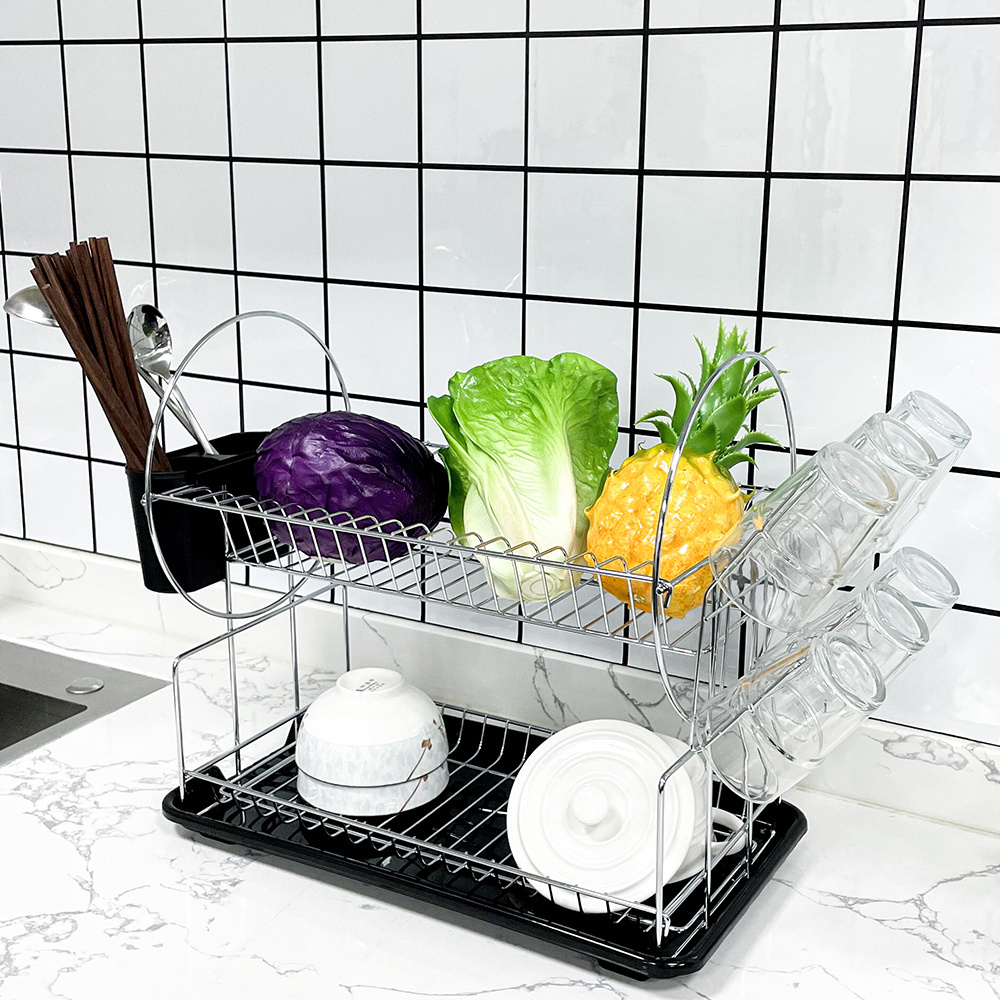 Sell Well Stainless Steel Dish Draining Rack Wire Sink Grids Rack Black Carbon Steel Dish Drain Drying Rack