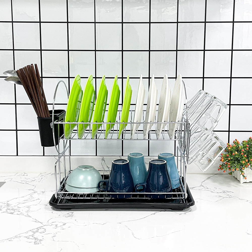 Sell Well Stainless Steel Dish Draining Rack Wire Sink Grids Rack Black Carbon Steel Dish Drain Drying Rack