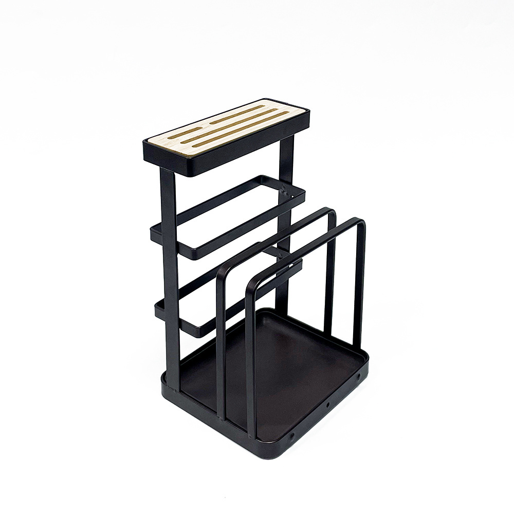 Hot selling knife rack cube storage shelf wood storage rack shelf holder for kitchen countertop