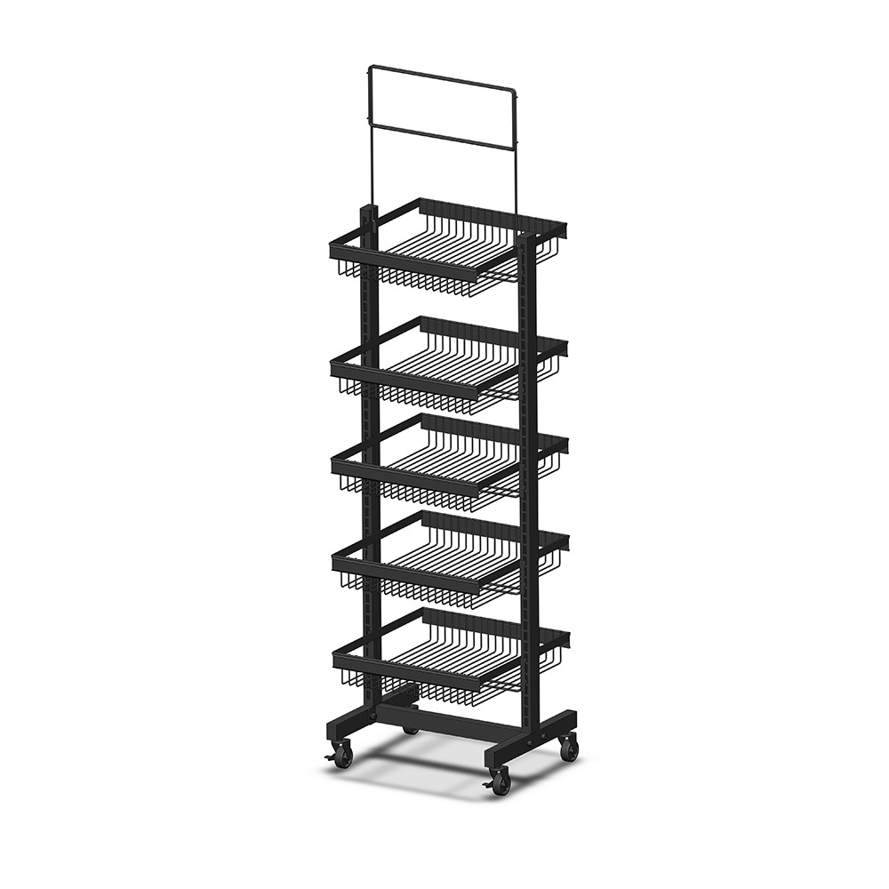 rack supermarket gondola shelf for retail store metal display baskets vegetables display stand metal fruit bread basket