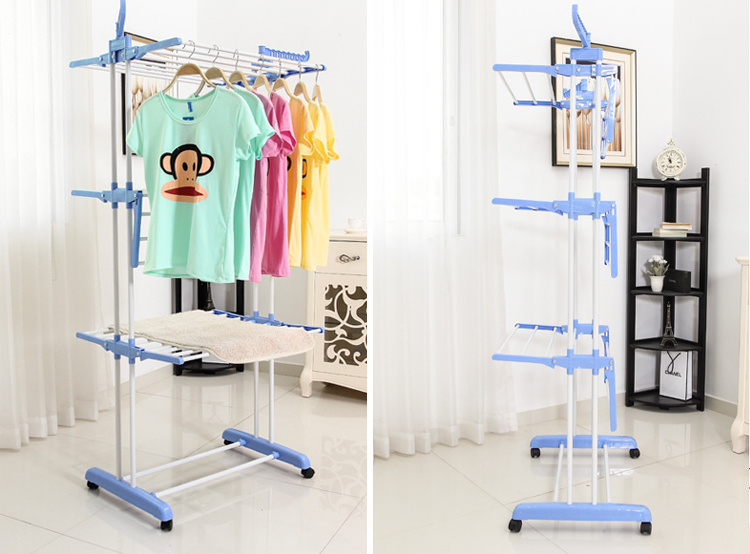 Spiral Clothes Display Rack / Metal Hanging Garment Tripod Clothes Drying Rack Garment Portable Fold