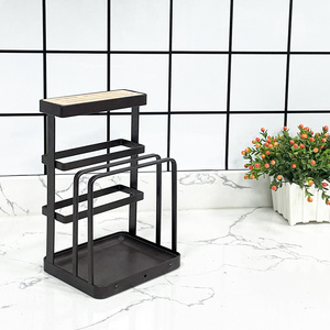 Hot selling knife rack cube storage shelf wood storage rack shelf holder for kitchen countertop