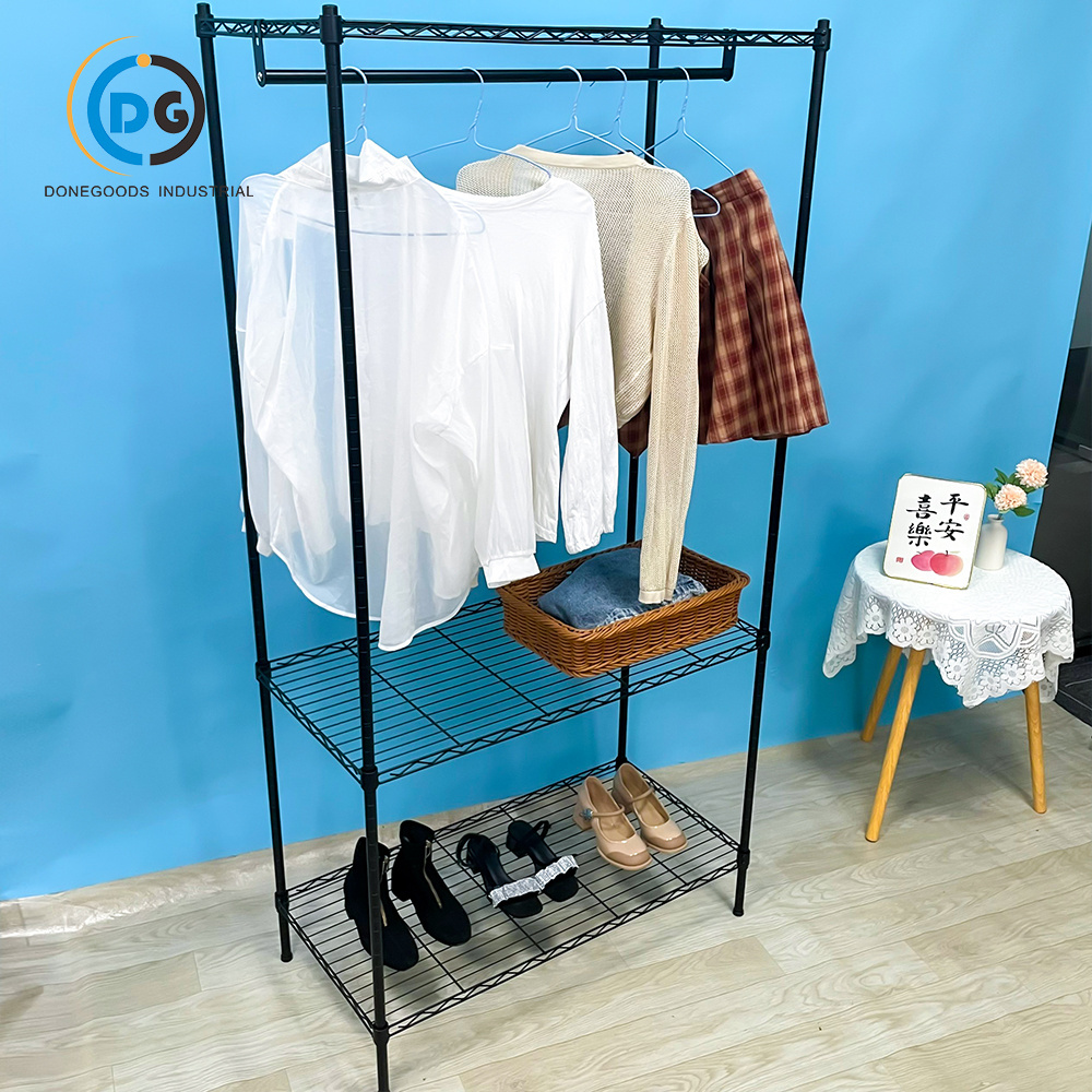 Adjustable Organiser Wardrobe Clothes Organizer Bedroom Closet Shelving Storage Rack Wire Shelf