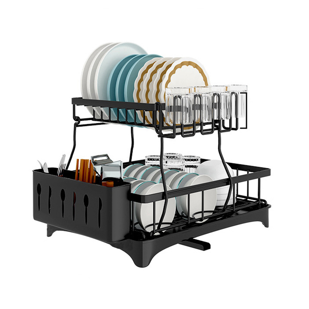 With Draw-Out Water Traytableware  Storage Holders  Can Store Tableware Drying Dish Drainer Rack