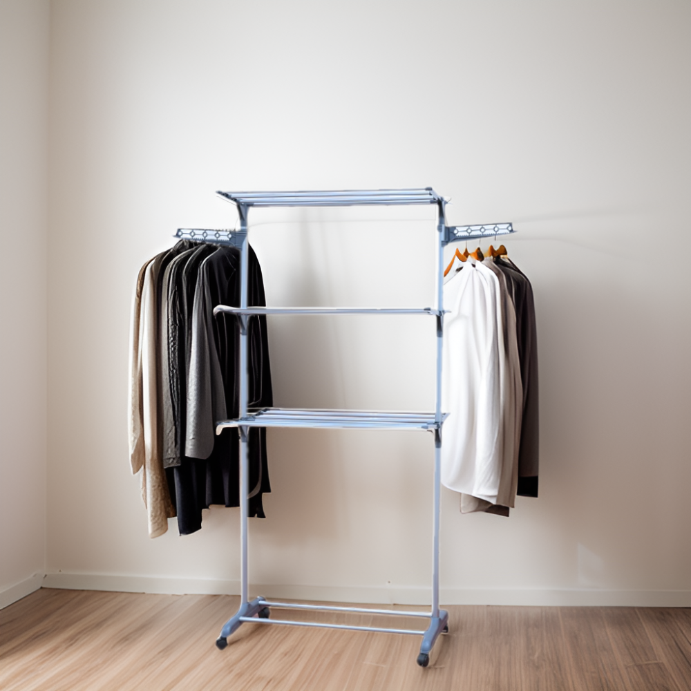 Clothes Rack Clothing Garment Rack Metal Portable Travel Garment Folding Clothes Rack