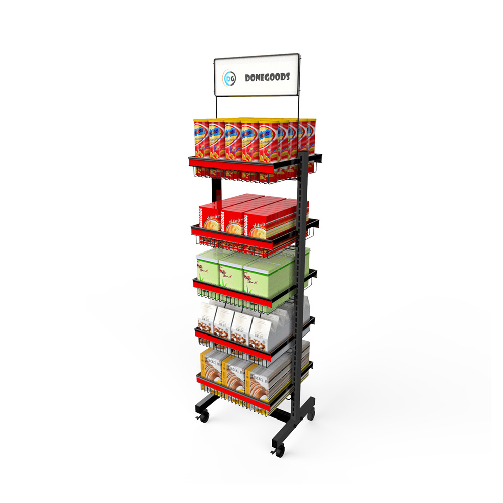 rack supermarket gondola shelf for retail store metal display baskets vegetables display stand metal fruit bread basket