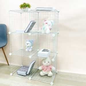 Wire Cube Storage Organizer 6 Cube Metal Shelving Bookshelf Shelves DIY Closet Cabinet