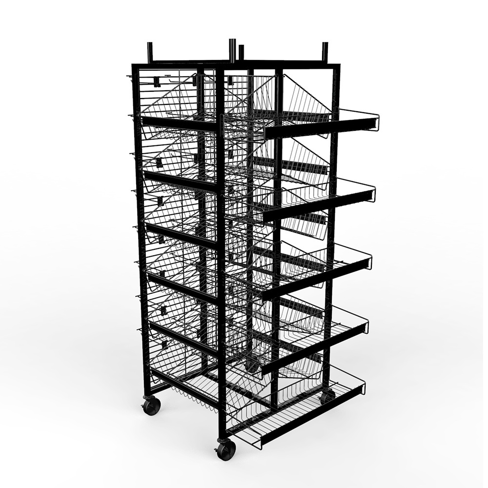 Metal Supermarket Display Stand Candy Display Rack with Shelves for Retail Store