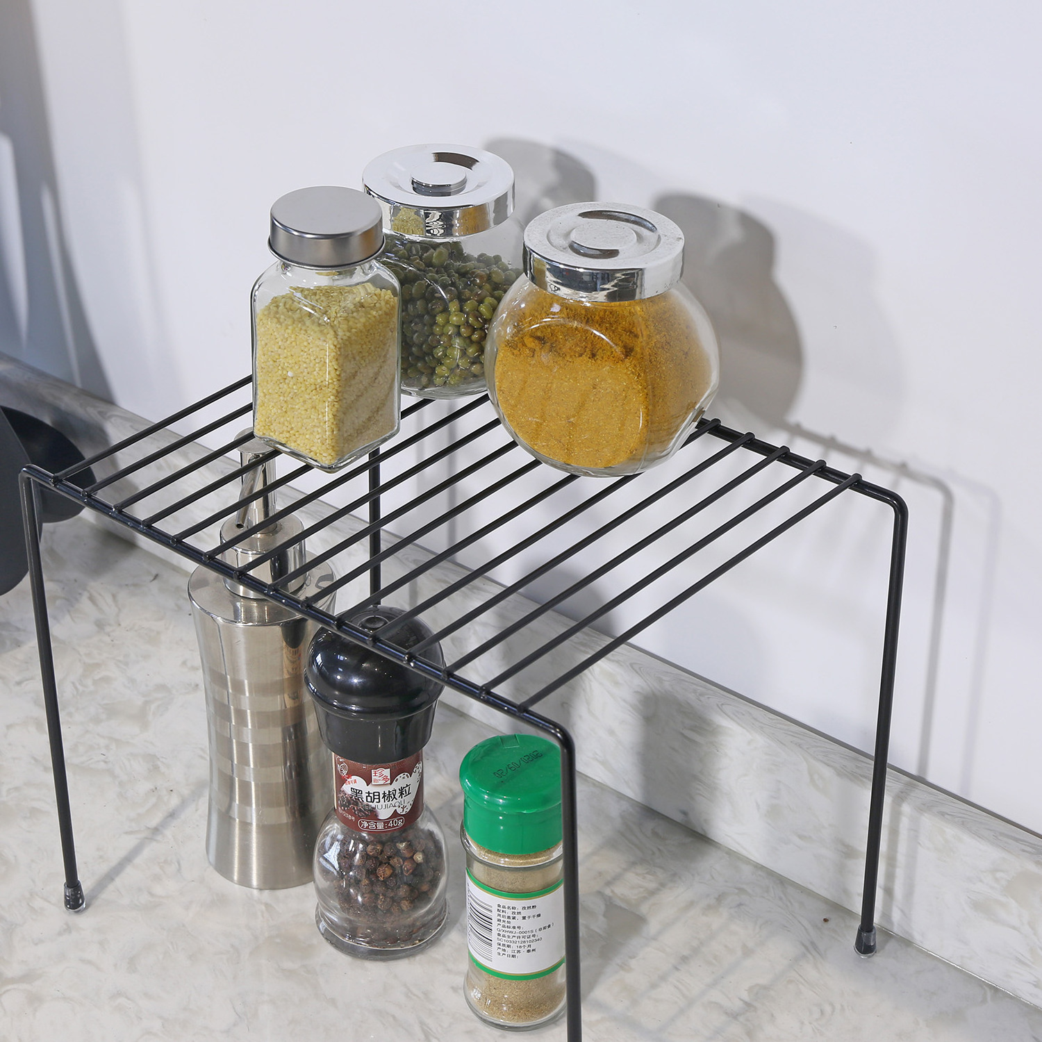 High Quality Step Shelf Spice Storage Holder Countertop Floor Large Spice Rack Supplies Organizer