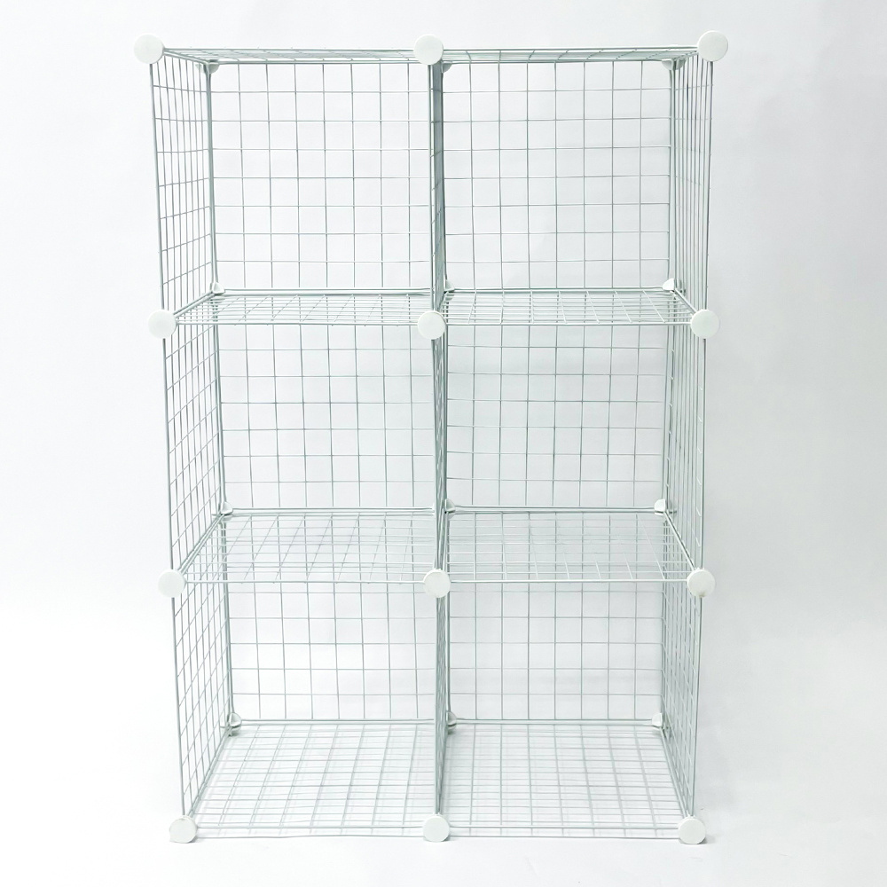 Wire Cube Storage Organizer 6 Cube Metal Shelving Bookshelf Shelves DIY Closet Cabinet